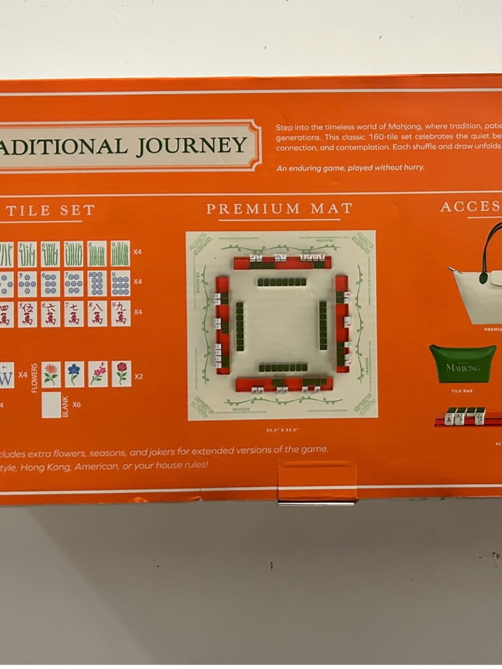 NEW Mahjong Limited Edition Complete Game Set Racks, Tiles, Mat & Carry Tote - Picture 3 of 13